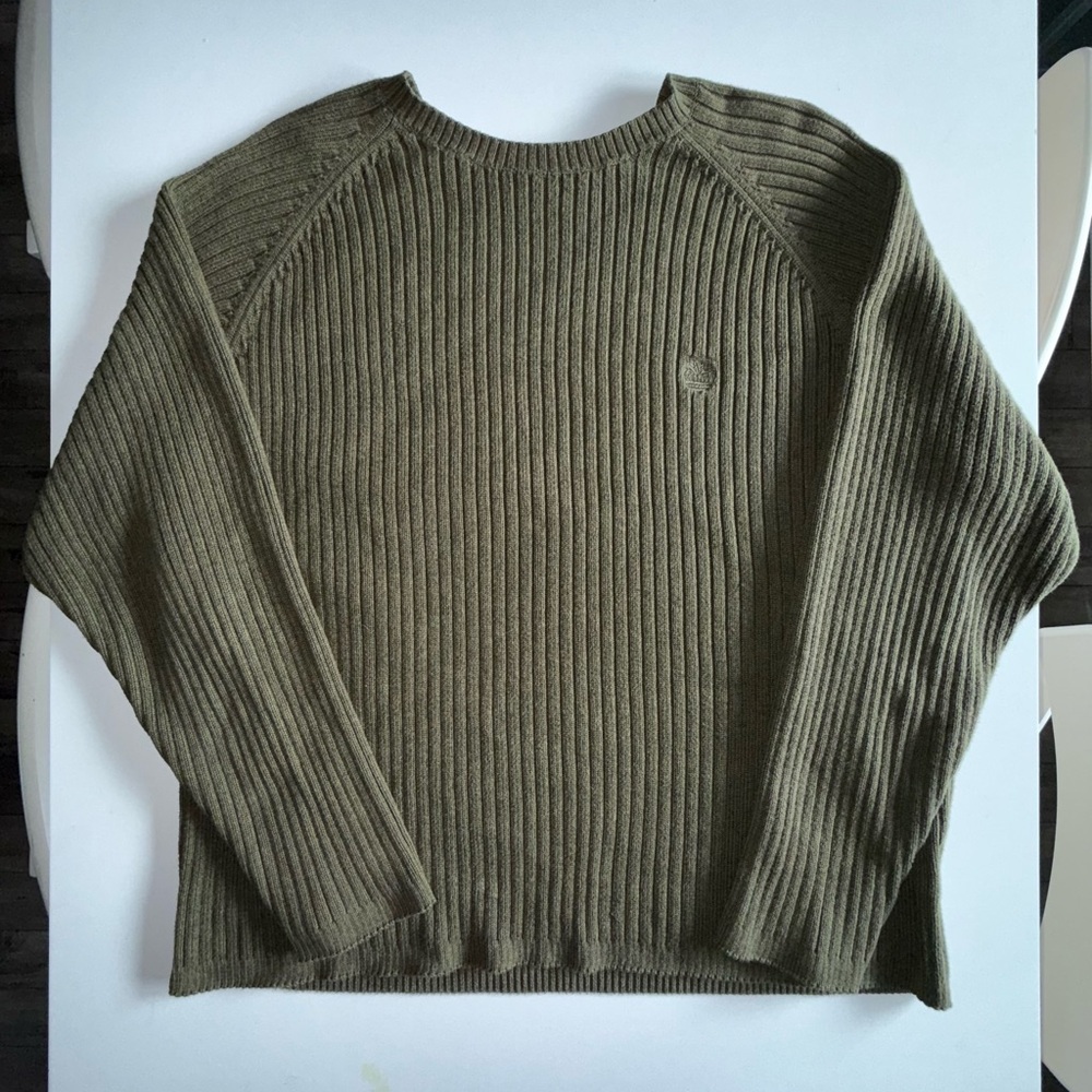 Timberland Olive Ribbed Knit Sweater